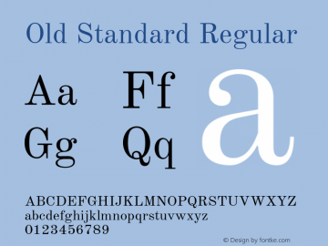 Old Standard Regular Version 2.5 Font Sample