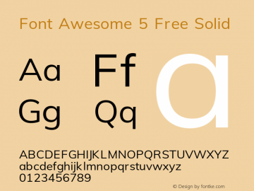 Font Awesome 5 Free Solid 331.008 (Font Awesome version: 5.13.0) Font Sample