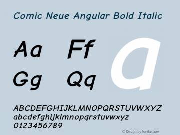 Comic Neue Angular Bold Italic Version 2.003 Font Sample