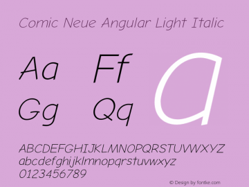 Comic Neue Angular Light Italic Version 2.003 Font Sample