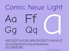 Comic Neue Light Version 2.003;hotconv 1.0.109;makeotfexe 2.5.65596图片样张