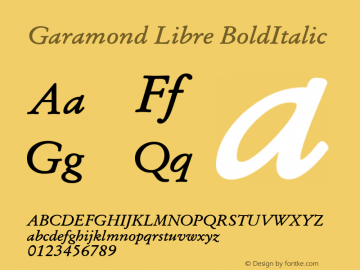 Garamond Libre Bold Italic Version 1.4图片样张