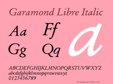 Garamond Libre Italic Version 1.4图片样张