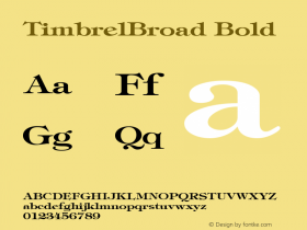 TimbrelBroad Bold The IMSI MasterFonts Collection, tm 1995, 1996 IMSI (International Microcomputer Software Inc.)图片样张