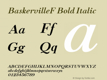 BaskervilleF Bold Italic Version 1.001 Font Sample
