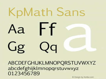 KpMath Sans Version 0.30 Font Sample