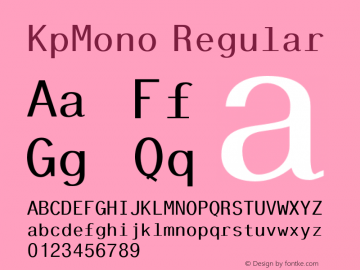 KpMono Version 0.30 Font Sample