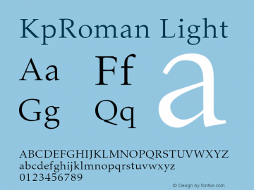 KpRoman-Light Version 0.30 Font Sample