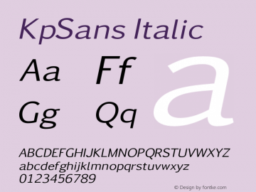 KpSans Italic Version 0.30图片样张