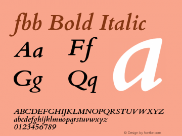 fbb Bold Italic Version 0.991 Font Sample