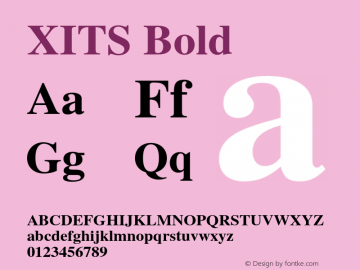 XITS Bold Version 1.302 Font Sample