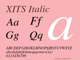 XITS Italic Version 1.302 Font Sample