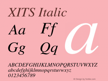 XITS Italic Version 1.302 Font Sample