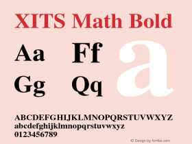 XITS Math Bold Version 1.302 Font Sample