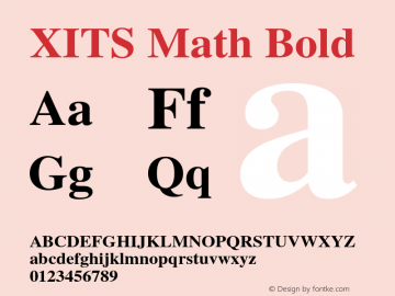 XITS Math Bold Version 1.302图片样张