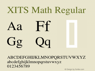 XITS Math Version 1.302 Font Sample