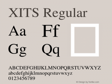 XITS Version 1.302 Font Sample