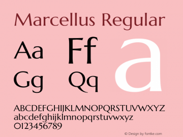 Marcellus Version 1.000 Font Sample