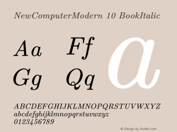 NewComputerModern10-BookItalic Version 2.3 Font Sample