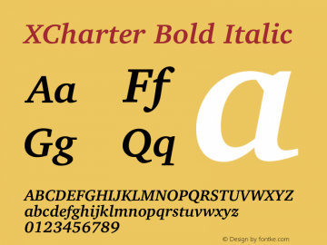 XCharter Bold Italic Version 1.0图片样张