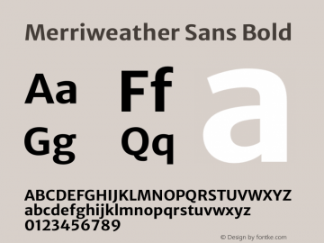 Merriweather Sans Bold Version 2.001 Font Sample