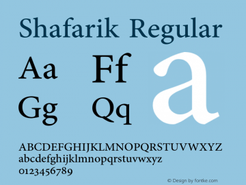 Shafarik Version 1.0 Font Sample