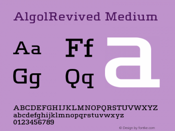 AlgolRevived Medium Version 001.000 Font Sample
