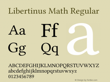 Libertinus Math Regular Version 7.020;RELEASE Font Sample