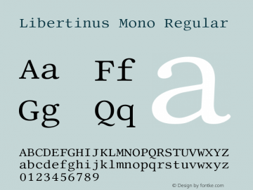 Libertinus Mono Regular Version 7.020;RELEASE Font Sample