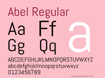 Abel Regular Version 1.003 Font Sample