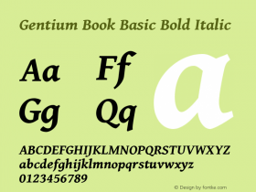 Gentium Book Basic Bold Italic Version 1.102; 2013; Maintenance release图片样张