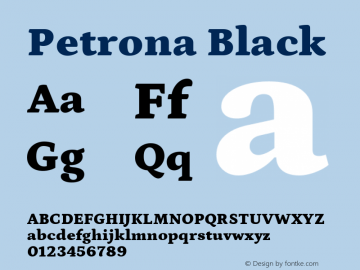 Petrona Black Version 2.001; ttfautohint (v1.8.3)图片样张