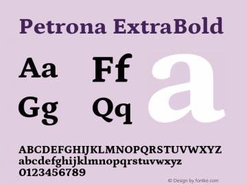 Petrona ExtraBold Version 2.001; ttfautohint (v1.8.3) Font Sample