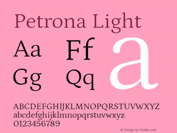 Petrona Light Version 2.001; ttfautohint (v1.8.3)图片样张