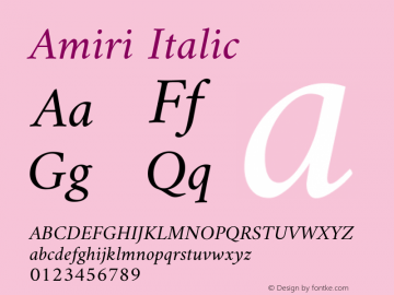 Amiri Italic Version 0.113图片样张