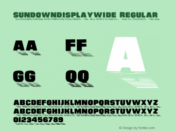 SundownDisplayWide Regular Macromedia Fontographer 4.1 7/2/96 Font Sample