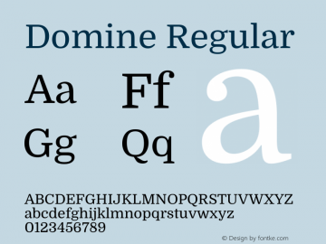 Domine Regular Version 2.000 Font Sample