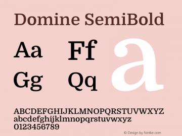 Domine SemiBold Version 2.000图片样张