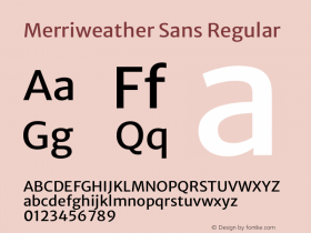 Merriweather Sans Regular Version 2.001 Font Sample