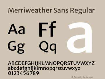 Merriweather Sans Regular Version 2.001 Font Sample