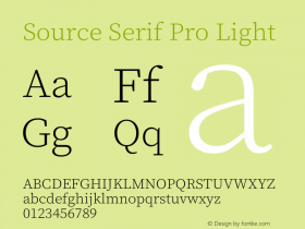 Source Serif Pro Light Version 3.001;hotconv 1.0.111;makeotfexe 2.5.65597图片样张