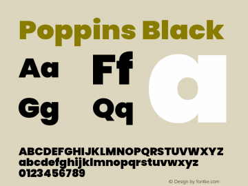 Poppins Black 4.004 Font Sample