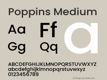 Poppins Medium 4.004 Font Sample