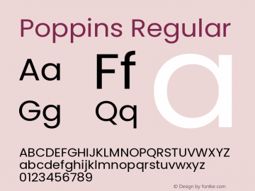 Poppins Regular 4.004 Font Sample