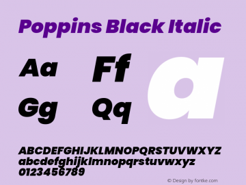 Poppins Black Italic 4.004图片样张