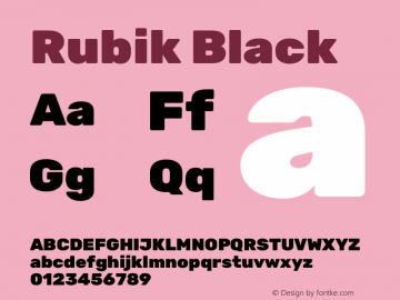 Rubik Black Version 2.101 Font Sample