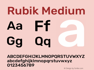 Rubik Medium Version 2.101 Font Sample