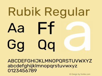 Rubik Regular Version 2.101 Font Sample