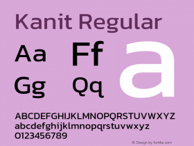 Kanit Regular Version 2.000; ttfautohint (v1.8.3)图片样张