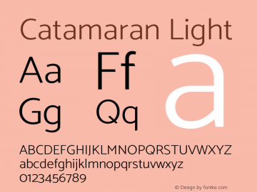 Catamaran Light Version 2.000 Font Sample